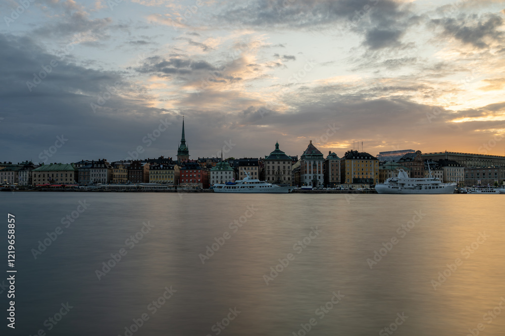 Obraz premium Stockholm Skyline at Sunset