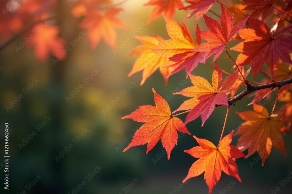 Leafy branches with mixed colored maple leaves, flowers, maple leaves, colorful Leafy branches with mixed colored maple leaves, flowers, maple leaves, colorful