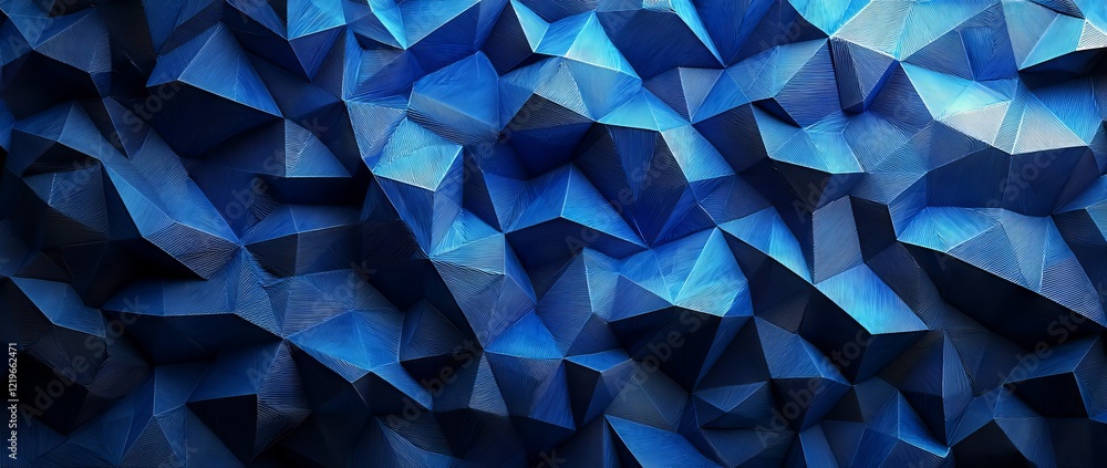 Fototapeta premium Modern wallpaper featuring crisp geometric shapes in different shades of blue