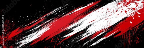 This stunning artwork showcases a bold and vibrant red and white grunge effect skillfully placed on a sleek black background, making it an ideal choice for sports and athleticthemed designs