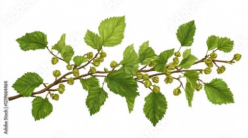 Wallpaper Mural Hazel Tree Plant on White Background with Wide Angle Center View Torontodigital.ca