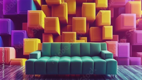 Wallpaper Mural Vibrant Geometric Mural with Contemporary Textures Torontodigital.ca