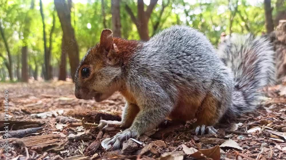 Red and Grey Mexican Squirrel ( chipmunk ) on a tree in Chapultepec Park Mexico City. Wildlife in the park Red and Grey Mexican Squirrel ( chipmunk ) on a tree in Chapultepec Park Mexico City. Wildlife in the park