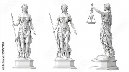 3D Lady Justice Sculpture Statue Scale photo