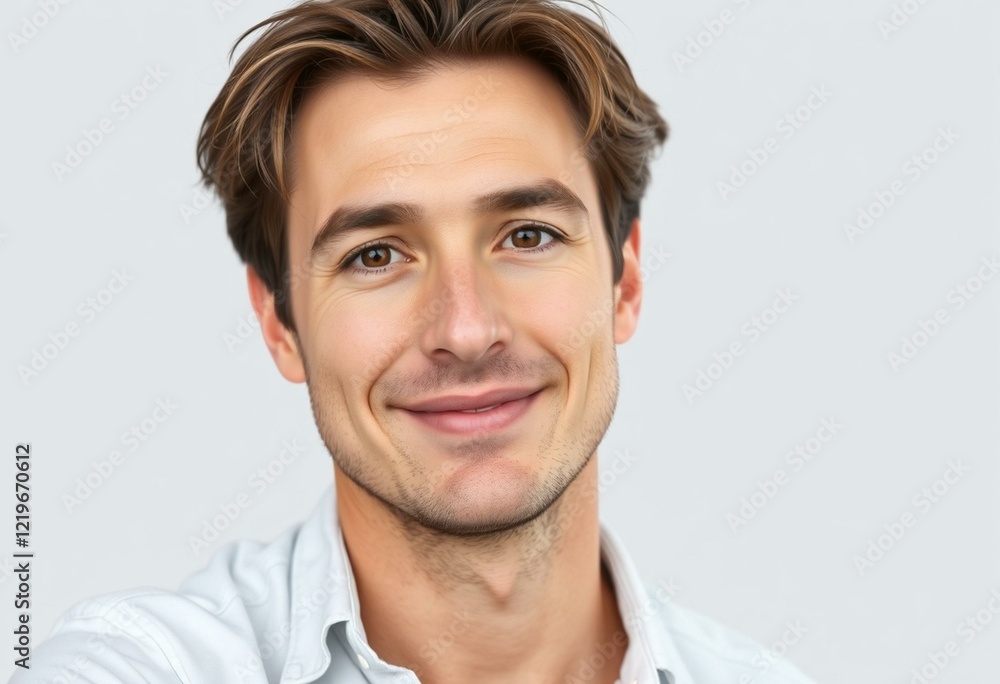 Portrait of a male with disheveled hair and casual attire Portrait of a male with disheveled hair and casual attire