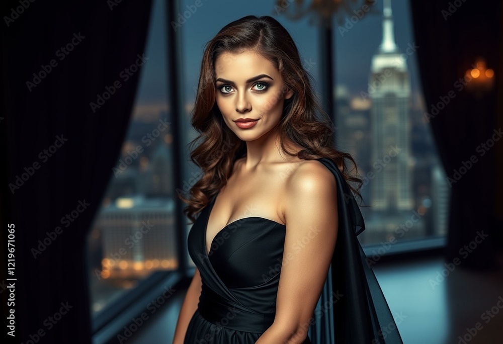 Glamorous woman in evening gown Glamorous woman in evening gown