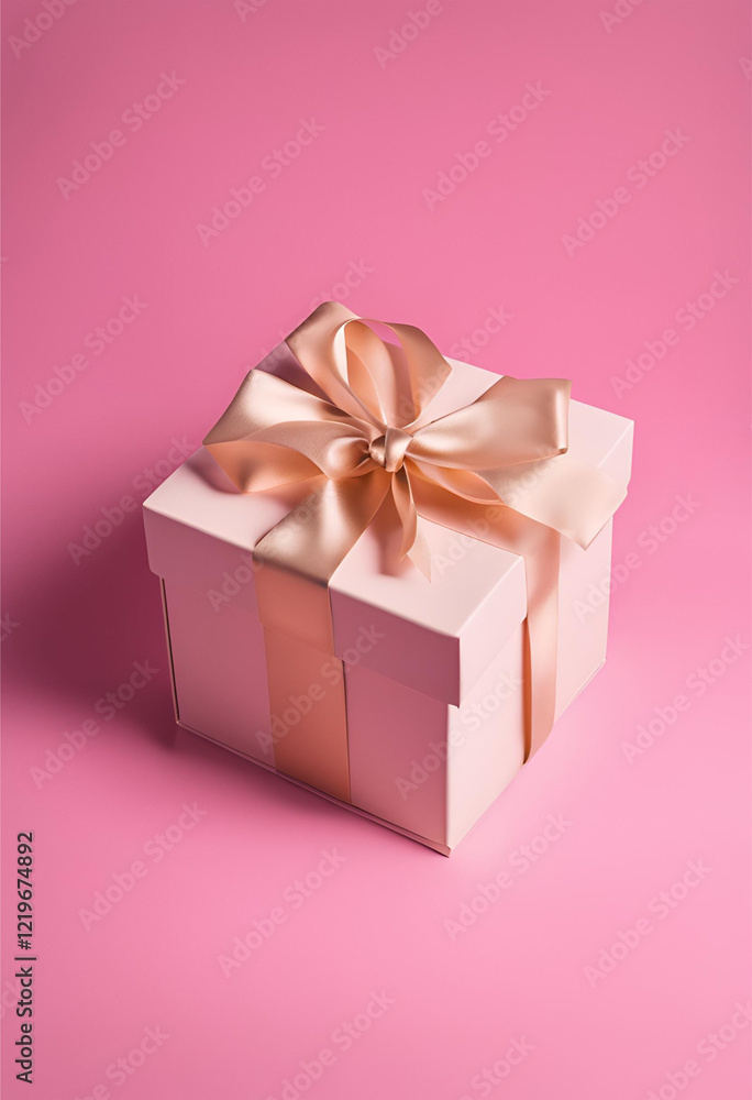 Caixa de presentes Dias das Mães, fundo rosa. Caixa de presentes Dias das Mães, fundo rosa.