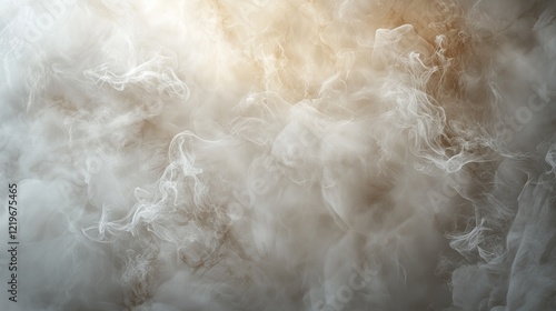Abstract wispy smoke clouds in ethereal atmosphere with warm lighting effect