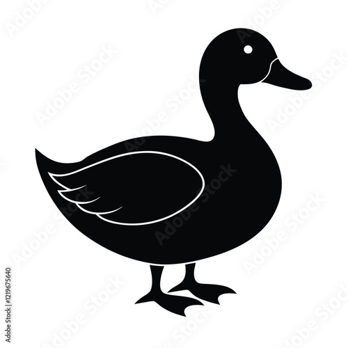 duck isolated silhouette vector illustration