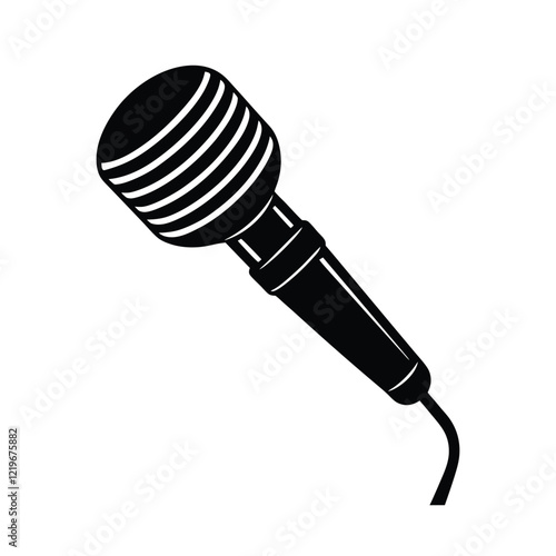 microphone silhouette vector illustration