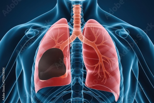 Human Respiratory System: Anatomy of Lungs and Bronchi photo