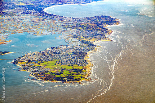 Loire River estuary and La baule Marsh on atlantic ocean coast photo