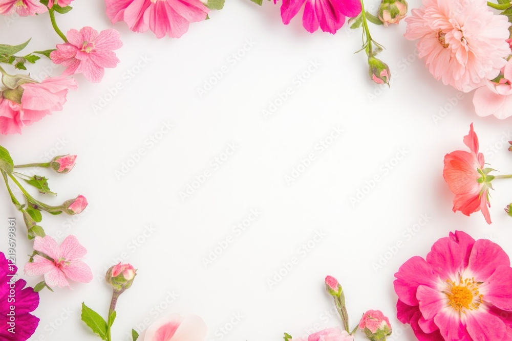 A beautiful arrangement of pink and purple flowers on a white table A beautiful arrangement of pink and purple flowers on a white table