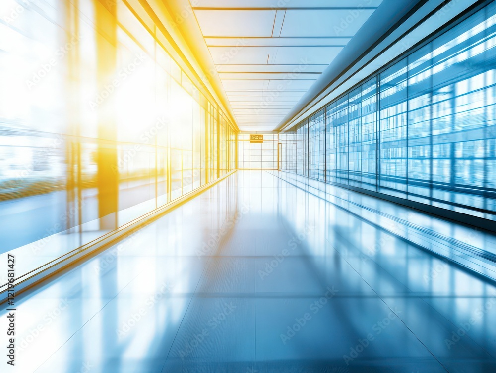 futuristic high-speed corridor with motion blur and dynamic blue and yellow lighting creating a sense of acceleration and modern innovation futuristic high-speed corridor with motion blur and dynamic blue and yellow lighting creating a sense of acceleration and modern innovation