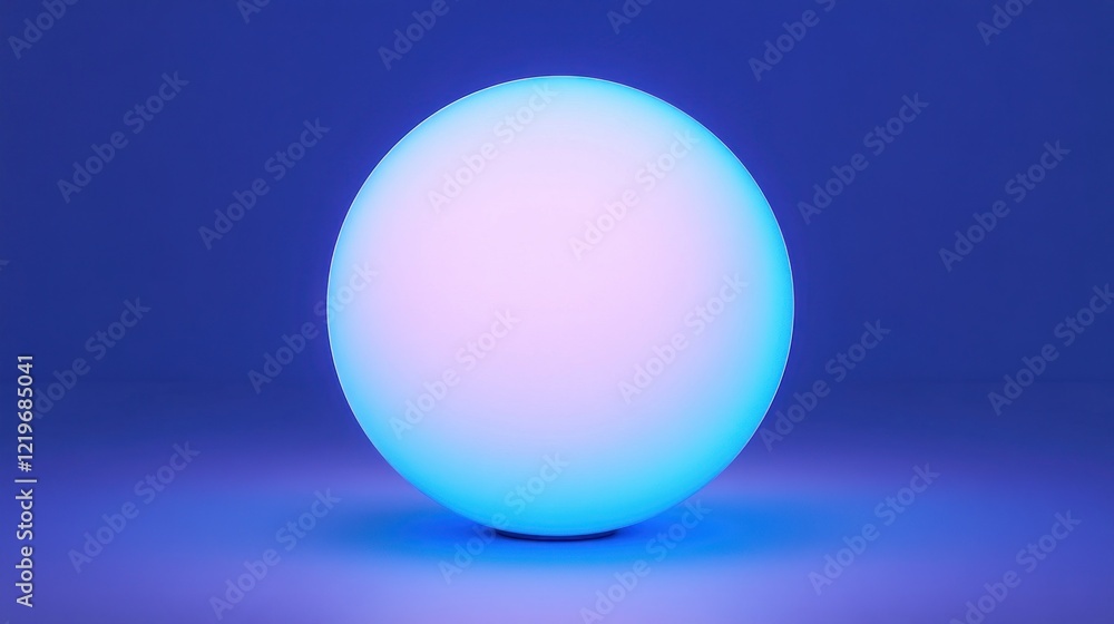 Glowing orb, blue studio, ambient light, calming mood, website banner