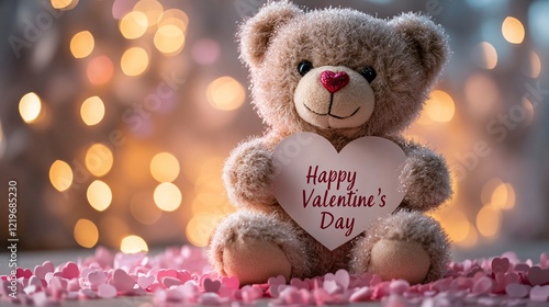 Wallpaper Mural Valentine text card with teddy Torontodigital.ca