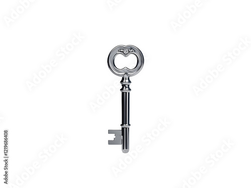 Key isolated on white background. 3d render illustration,isolater,gold,open photo