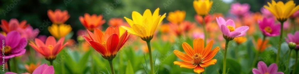 Colorful saururus cernuus flowers blooming in a garden bed, cernuus, flowers, green Colorful saururus cernuus flowers blooming in a garden bed, cernuus, flowers, green