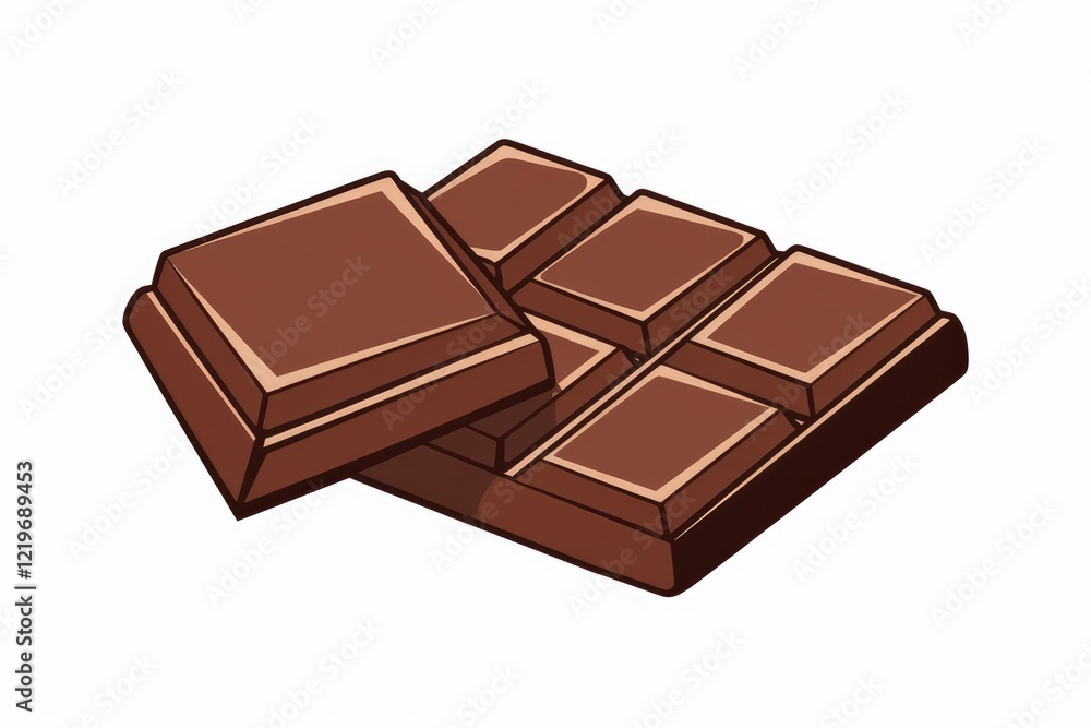 A delicious milk chocolate bar broken into pieces, ready to be enjoyed. A delicious milk chocolate bar broken into pieces, ready to be enjoyed.