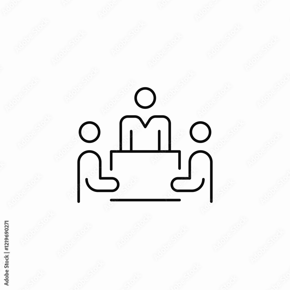 Fototapeta premium team leader meeting icon sign vector