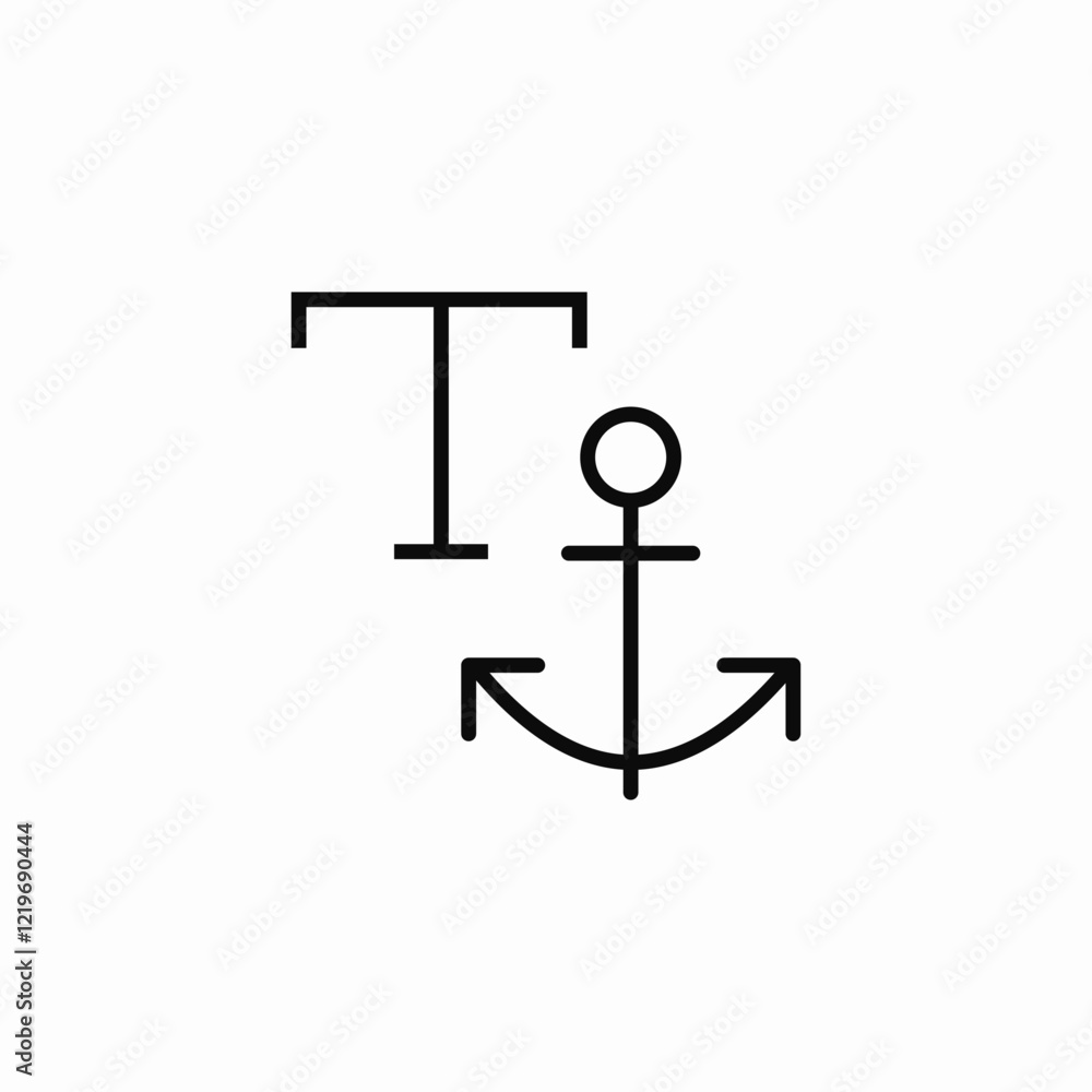 text anchor icon sign vector text anchor icon sign vector