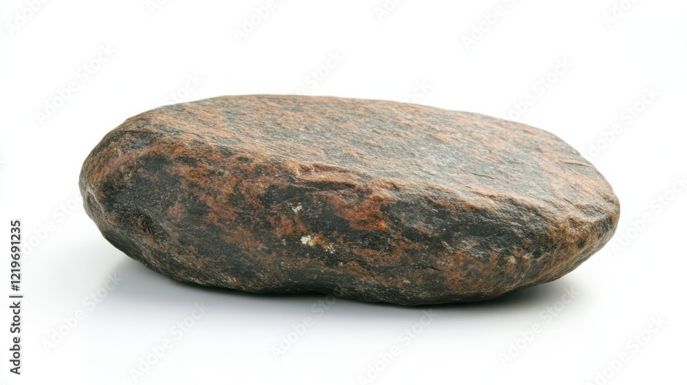 A Single Smooth River Rock Isolated on White Background A Single Smooth River Rock Isolated on White Background
