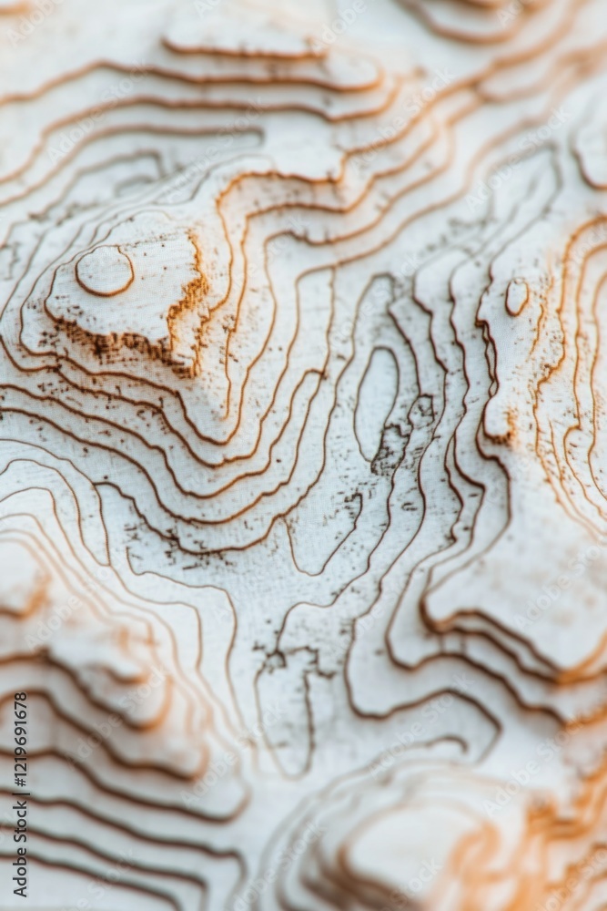 A detailed view of a mountain map with contour lines and trails marked, suitable for adventure travel or outdoor activities planning A detailed view of a mountain map with contour lines and trails marked, suitable for adventure travel or outdoor activities planning