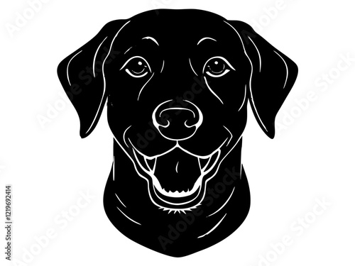  Labrador retriever. dog black silhouette vector, Simple silhouette Design vector icon with white background. Puppy vector, Baby dog 