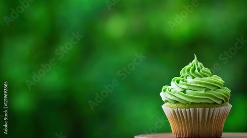 Wallpaper Mural Delightful green cupcake display outdoor nature setting food photography vibrant view Torontodigital.ca