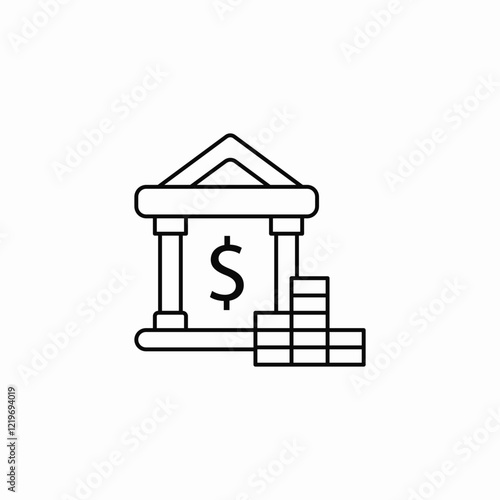 bank wealth icon sign vector