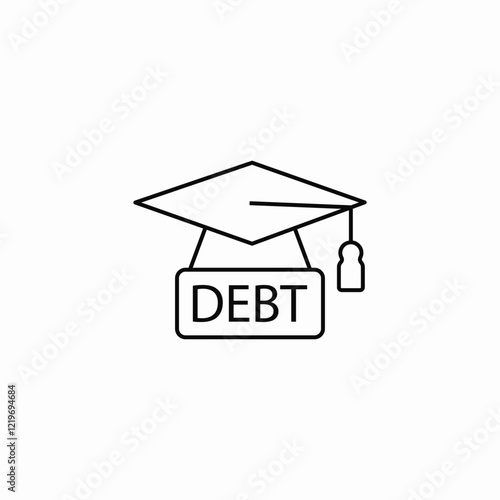 college debt icon sign vector
