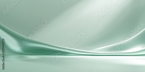 Wallpaper Mural Mint Green Silk Fabric Background with flowing silk-like fabric, featuring gentle curves and soft highlights Torontodigital.ca