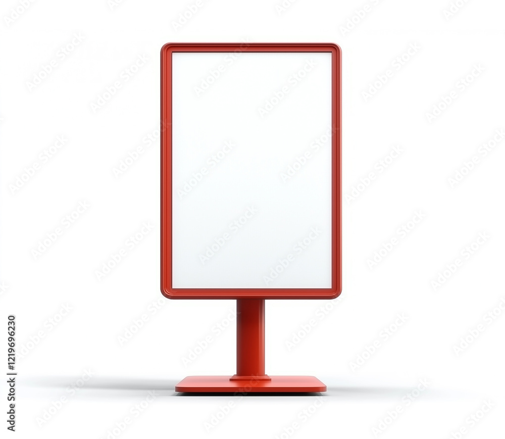 Blank isolated red vertical ad citylight mockup or digital screen Blank isolated red vertical ad citylight mockup or digital screen