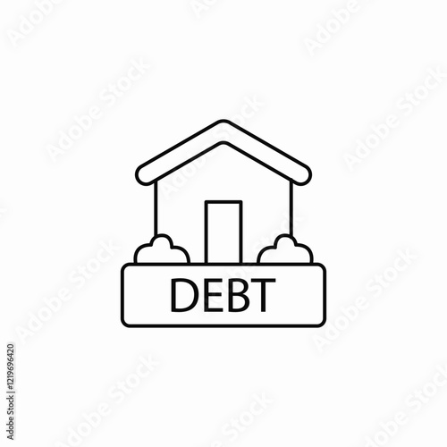 housing debt icon sign vector