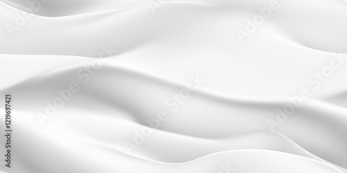 Flowing White Abstract Background with Soft 3D Waves