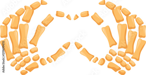 Infinity symbol made of human hand bones representing eternal life, regeneration, and the cyclical nature of existence