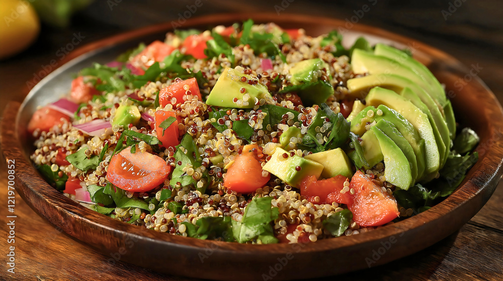 Vibrant Quinoa Salad with Avocado and Fresh Vegetables for a Wholesome Meal Vibrant Quinoa Salad with Avocado and Fresh Vegetables for a Wholesome Meal