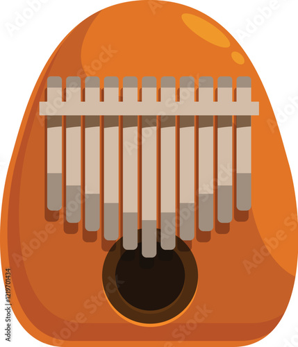 Kalimba, a traditional african musical instrument, featuring metal tines on an orange soundboard, ready to create enchanting melodies