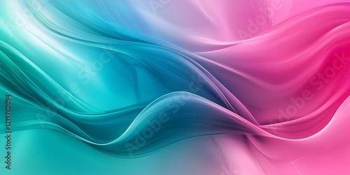 Wallpaper Mural Fluid Gradient Background with Flowing Pink and Teal Waves Torontodigital.ca