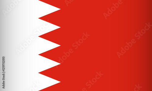 National Flag of the Kingdom of Bahrain. Vector Element