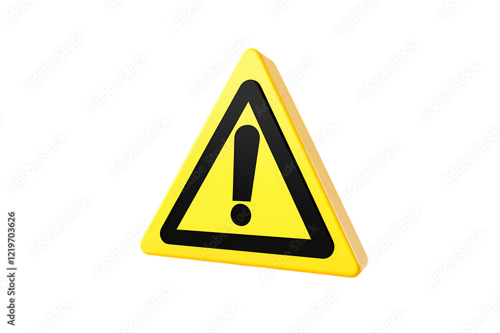 3D render of a simple triangle exclamation mark icon 3D render of a simple triangle exclamation mark icon