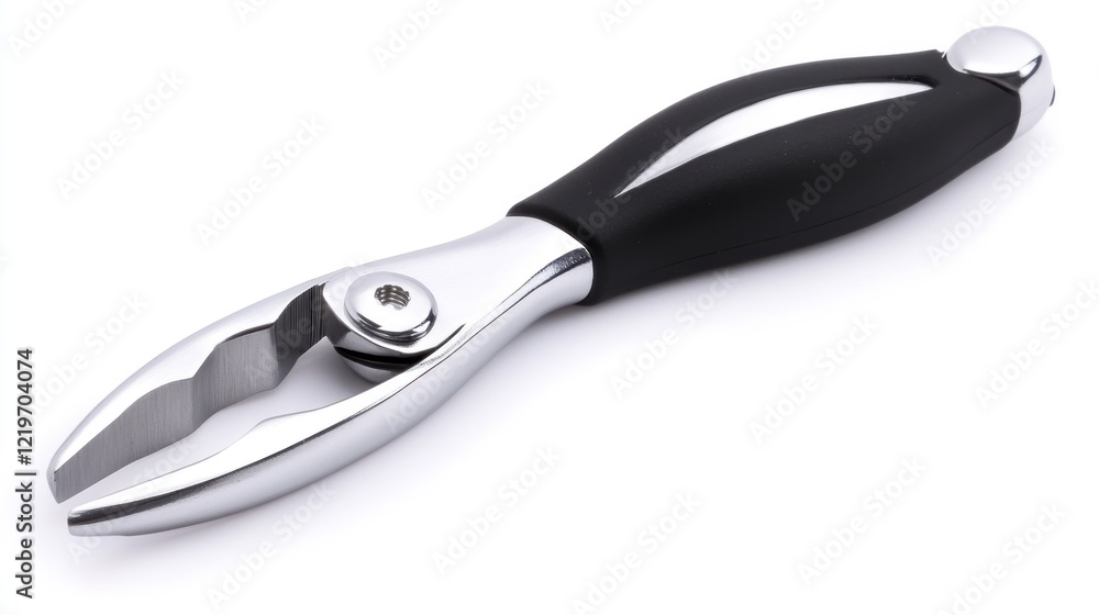 Fototapeta premium Sleek Chrome and Black Pliers: A Precise Tool for Various Tasks