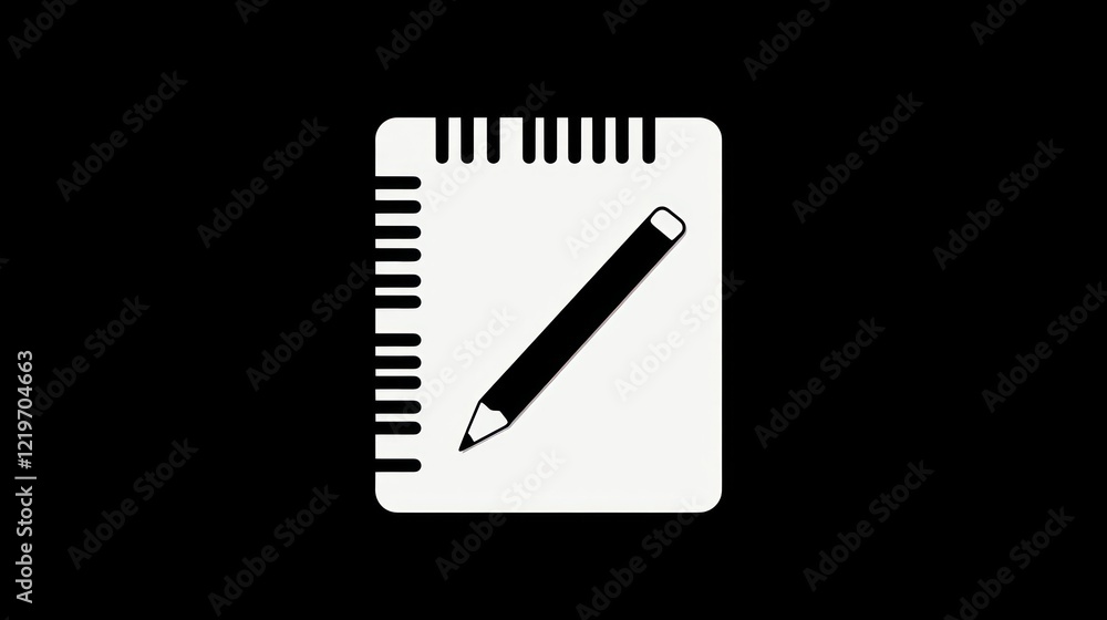 Sketchbook and Pencil Icon: A Simple Vector Illustration Sketchbook and Pencil Icon: A Simple Vector Illustration