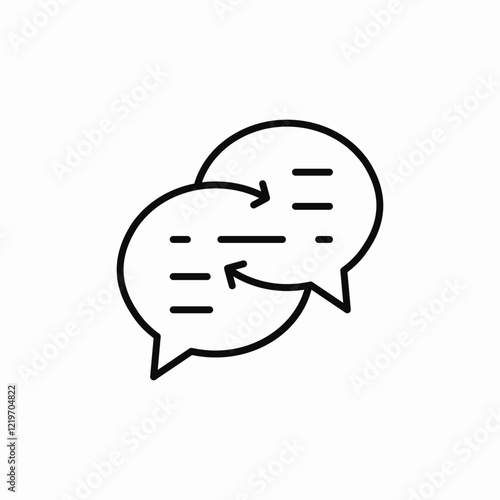 mutual discussion icon sign vector