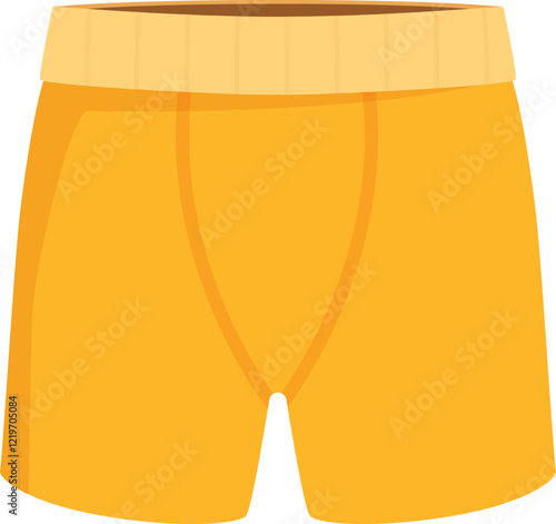 Comfortable yellow boxer shorts, a staple of men's underwear, isolated on a white background