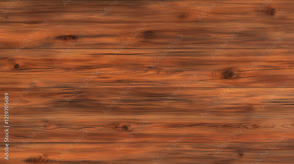 Obraz premium Smooth Cedar Plank Texture Featuring Warm Reddish-Orange Tones, Prominent Knots, and a Lightly Polished Surface, Exuding a Cozy and Natural Vibe