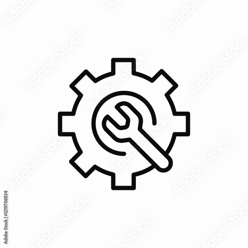 wrench gear mechanics icon sign vector