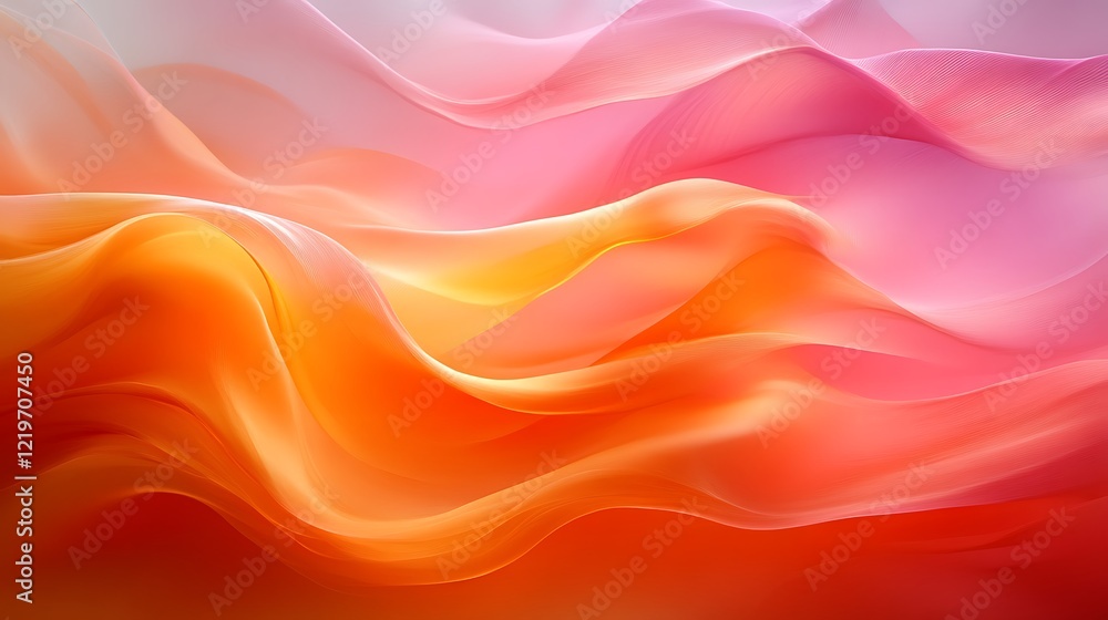 Fototapeta premium Abstract Orange Pink Wave Pattern Design