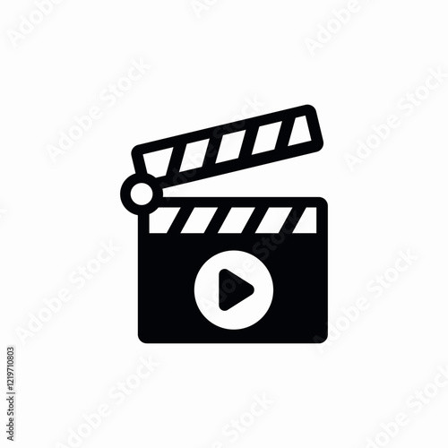 clap board video icon sign vector