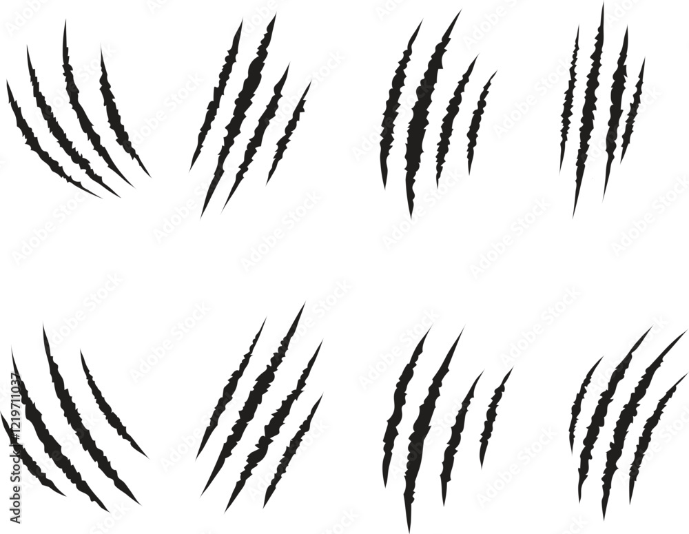 Set of icons black and white Claw scratches icon vector set. Set of icons black and white Claw scratches icon vector set.